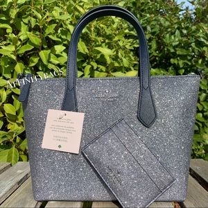 Kate spade joeley satchel glitter card holder